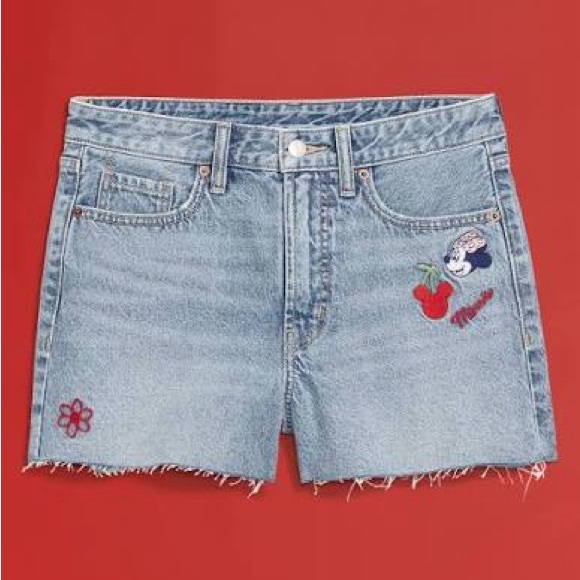 Old Navy x Disney high waisted jean cut off shorts sz2 - Picture 2 of 6